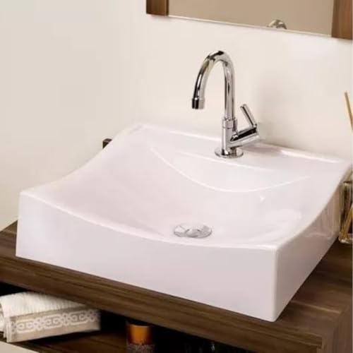 Cuba Sobrepor Banheiro 45x40cm Mármore Sintético Monza