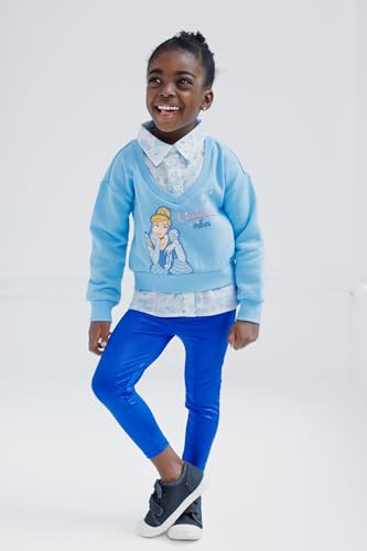 Image of Disney Minnie Mouse Frozen Princess Girls Fleece Sweatshirt & Iridescent Leggings Set Toddler to Big Kid Sizes (2T - 14-16)
