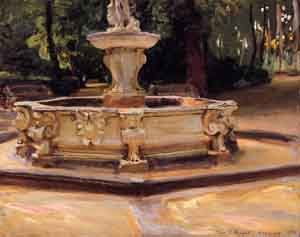Peinture à l'huile John Singer Sargent Aranjuez, tableau art Espagne 12x16