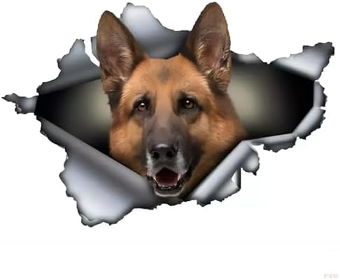 Autoaufkleber Deutscher Schäferhund 22Cm German Shepherd Car Stickers Haustier Hund Zerrissenes Aufkleber Reflektierende Wasserfester Autoaufkleber Stoßstange Heckscheibe Dekor D20