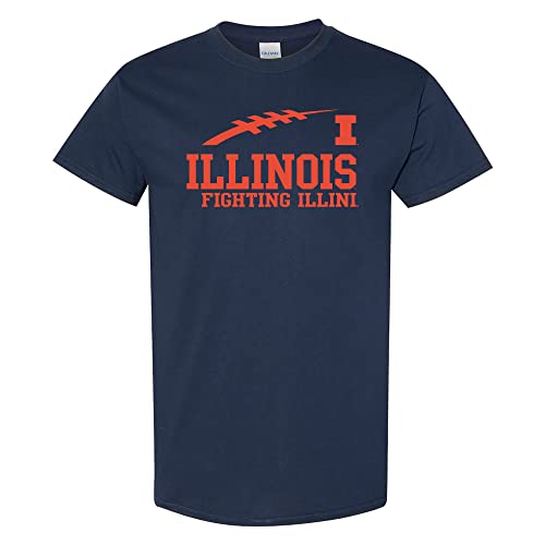 UGP Campus Apparel AS1131 - Illinois Fighting Illini Football Horizon T Shirt - X-Large - Navy