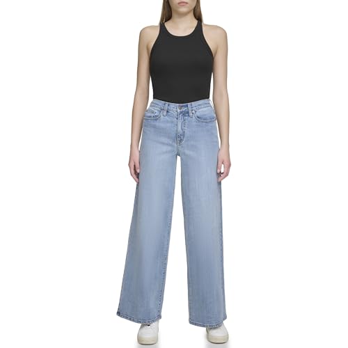DKNY Womens High Rise Wide Leg Jeans2