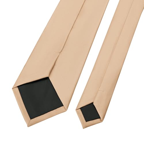 Image of KOOELLE Men's Ties Solid Pure Color Plain Neckties Formal Black Ties For Men