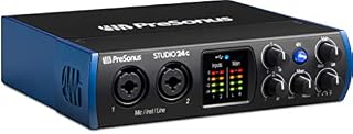 PreSonus Studio 24c, 2-In/2-Out, 192 kHz, USB-C audio interface with software bundle including Studio One Artist, Ableton Live Lite DAW and more for recording, streaming and podcasting