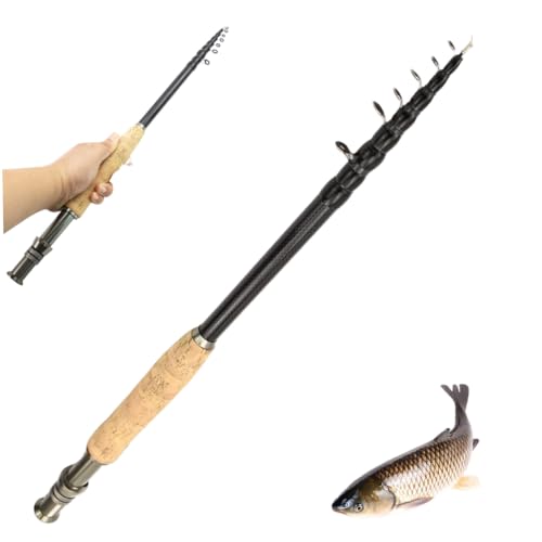 Caña de pescar con mosca de carbono para pesca al aire libre en ríos 4