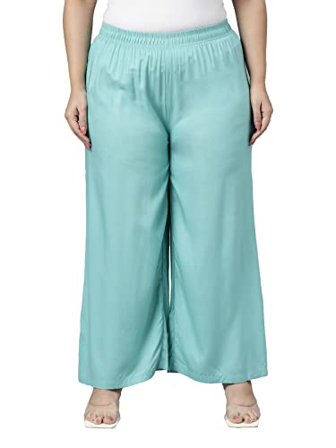 Image of GO COLORS Soft Viscose Basic Palazzo Full Length for Women| Breathable, Mid Rise, Relaxed Fit