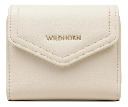 Image of WildHorn Women's Wallet | Premium Vegan Leather Ladies Purse with Zip Coin Pocket & Snap Button | Compact Wallet with Card Slots & ID Window (White)