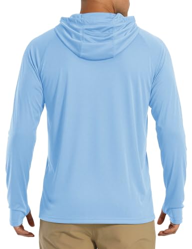 Image of MAGCOMSEN Men's Hooded UPF 50+ Sun Protection T Shirts Long Sleeve Athletic Fishing Shirts Rash Guards