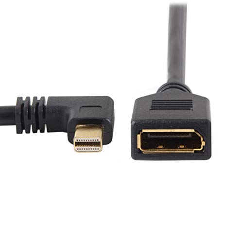 Cablecc Mini DP DisplayPort 90 Degree to DisplayPort Female Cable for Displays Monitors (Right Angled) - Image 3