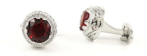 Par de mancuernas para hombre cristal rojo miniatura 1