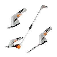 VonHaus Hedge Trimmer & Grass Shears Cordless 2 in 1 – Cutter for Hedges, Bushes, Branches, Shrubs, Lawn Edging – 7.2V Battery, 2 Changeable Blades, Charger, Telescopic Handle & Trolley Wheel