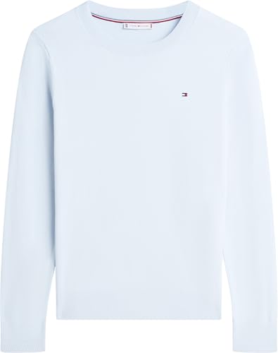 Tommy Hilfiger Damen CO Jersey Stitch C-NK LS SWT WW0WW44984, Blue (Breezy Blue), XXS EU 5