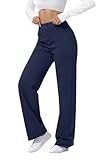 SEMARO High Waisted Casual Pants for Women Business Dress Work Office Stretchy Pants with Pockets Dark Blue