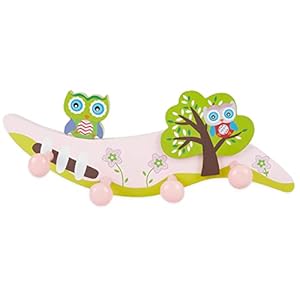 Bieco Kleiderhaken Eule Kindergarderobe rosa