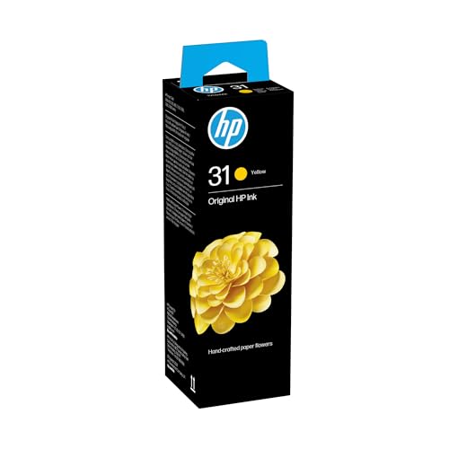 HP 31 1VU28AE, Amarillo, Botella de Tinta Original, compatible con impresoras HP Smart Tank series 400, 500, 600
