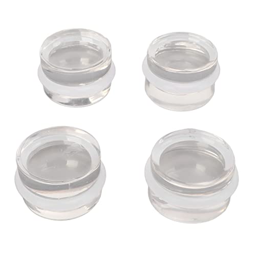 4 Peças Rolha de Porta Plástico Acrílico Transparente Formato Redondo Sem Perfuração para Sala de Es