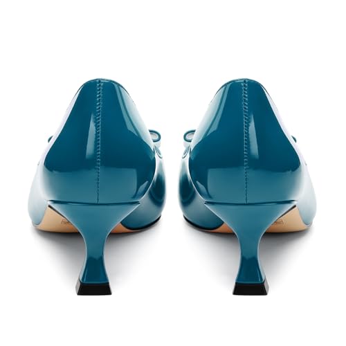 Womens Dress Peep Toe Patent Open Toe Slip On Dating ，Patent Slip On Bow Round Toe Bow Decorated Kitten Low Heel Pumps Shoes 2 Inch4