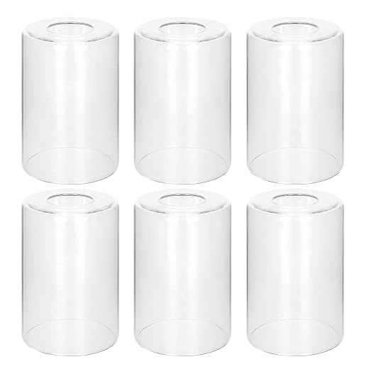 6 Pack Clear Glass Shades Replacement,5.51in Height,3.94in Diameter,1.65in Fitter,High Transmittance Cylinder Glass Lampshade Replacement for Pendant Light Floor lamps Chandelier Wall Sconces