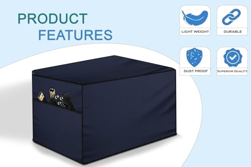 Image of The Furnishing Tree Polyester Waterproof & Dustproof Printer Cover - Compatible with Auto Duplex Laser Brother MFC L2701DW Printers, Blue , Dimensions in DxWxH - ( 40x42x32 CM)