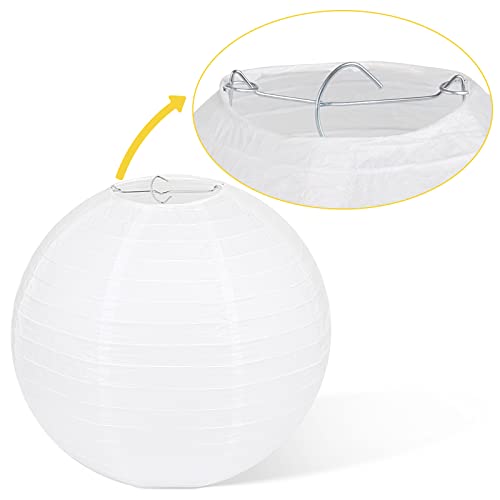 Image of 10pcs White Paper Lanterns, 12 inch Hanging Lantern