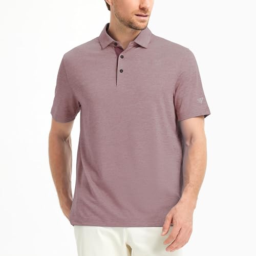 M MAELREG Golf Shirts for Men Dry Fit Short Sleeve Performance Moisture Wicking Heather Jacquard Active Mens Polo Shirts2