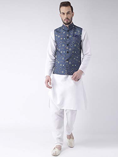 Image of Hangup mens printed nehru jacket 35A PRINTED NEHRU