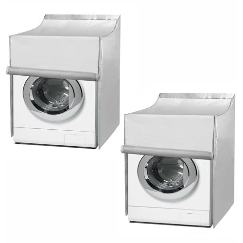 QWORK Washer and Dryer Covers, Heavy Duty Waterproof Washing Machine Cover for Most Top Load or Front Load Machine, Dustproof, All Weather Protection, 29" W x 28" D x 43" H