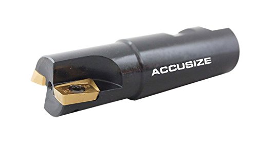 Image of Accusize Industrial Tools 1'' 90 Deg Square Shoulder Indexable End Mill Plus 12 Apkt1604 Carbide Inserts, 0056-0921+0056-1604