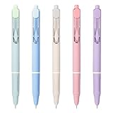 ALKALO Retractable Fountain Pen Extra Fine Nib Thermal Erasable Fountain Pen Set includes 5 Fountain Pens with Ink Converter and Blue Ink Bladder(Rabbit Candy Pen)