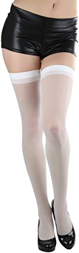 Image of ToBeInStyle Women's Seamless Thigh High Nylon Stocking With Opaque Band