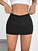 MakeMeChic Women's 2 Pack Mini Skirt with Shorts Zip Up Micro Skort Pencil Skirts Black White Small