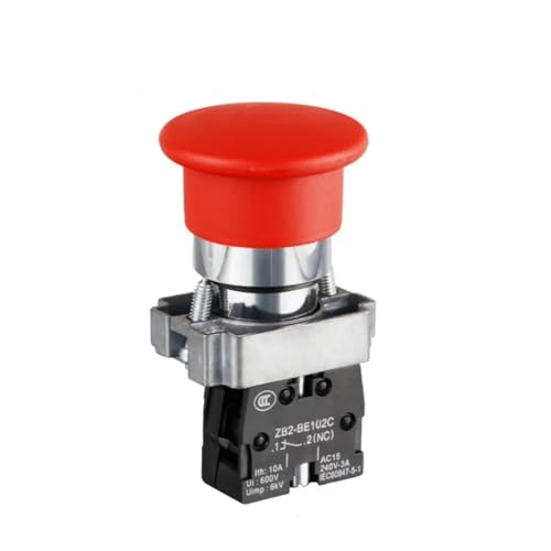 Pulsador XB2BC42C 1 NC interruptor momentáneo de hongo rojo 22mm