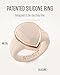 Rinfit Women's Silicone Rings - Engagement or Promise Rings for Her - Oversized Pear Silicone Wedding Bands Women - Patented Design - Nude with Metal Rose Gold, Size 7