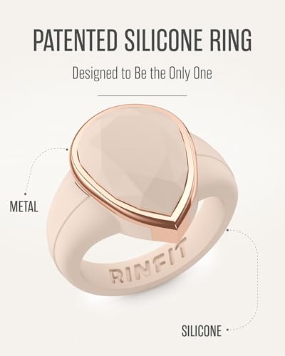 Rinfit Women's Silicone Rings - Engagement or Promise Rings for Her - Oversized Pear Silicone Wedding Bands Women - Patented Design2