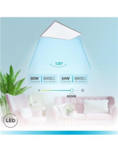 Pannello LED da incasso "Luena" (60W 6000K 4400lm) IP20 1195x295x30mm colore nichel