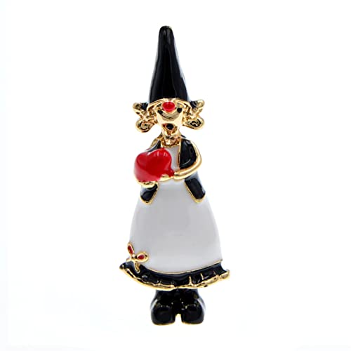 Broche Noël petite fille en émail et son cœur mignon pour femme
