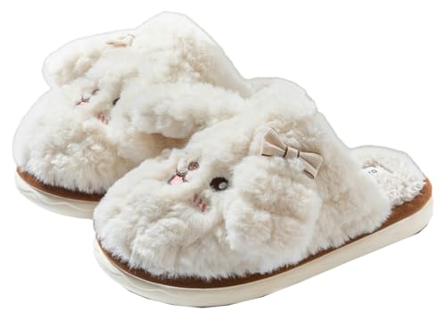 Cute Animal House Slippers for Women Soft Fuzzy Slip on Indoor Outdoor Slippers Bedroom Shoes Cozy Funny Gifts Female Male