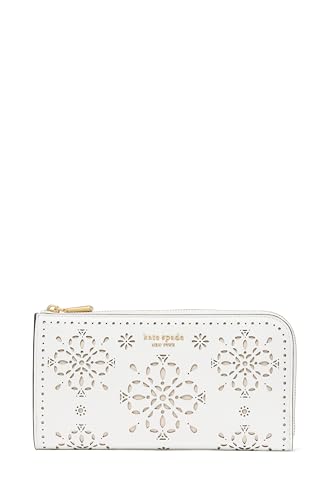 Image of kate spade new york Devin Spade Flower Perforated Fine Grain Leather Zip Around Continental Wallet