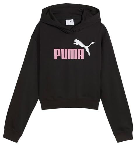 Sweat court Puma Ess Logo Cropped Hoodie fille avec logo