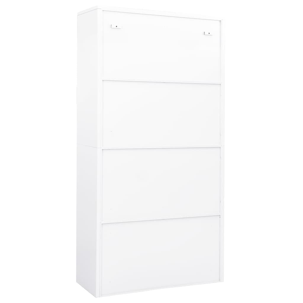 Armadio da ufficio, armadietto da ufficio, con serratura, armadietto in metallo, adatto per ufficio, archivio, scuola, gestione, bianco, 90 x 40 x 180 cm