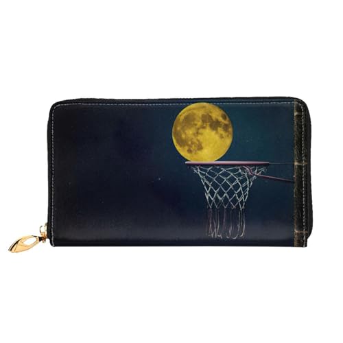 Portefeuille pour femme long en cuir imprimé avec fermeture zippée et porte-cartes