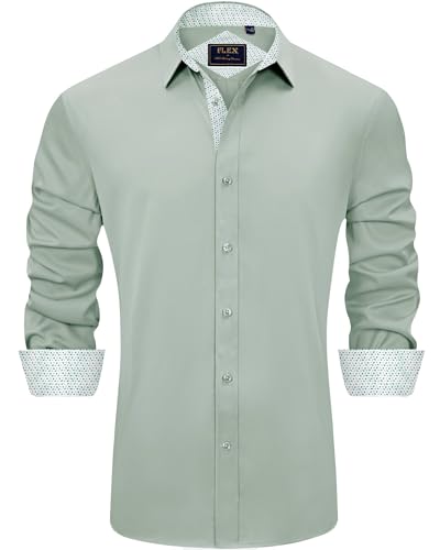 Chemise décontractée homme sans repassage J.VER manches longues coupe droite anti-plis L