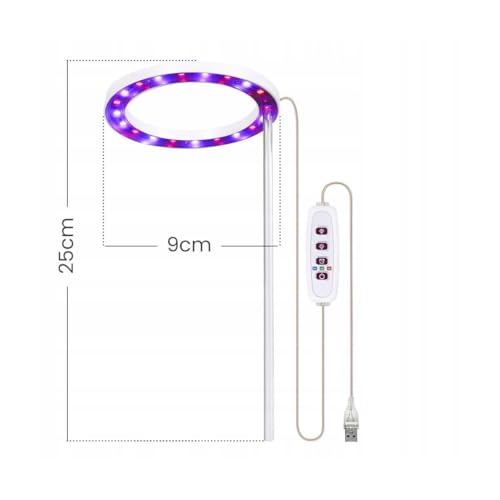 Cronos Heckermann LED-Pflanzenwachstumslampe mit 2 Köpfen mit USB, Modell: TSH-G1-2 - 2835 LED-Ballchips - mehrere Betriebsmodi - 360°-Winkel