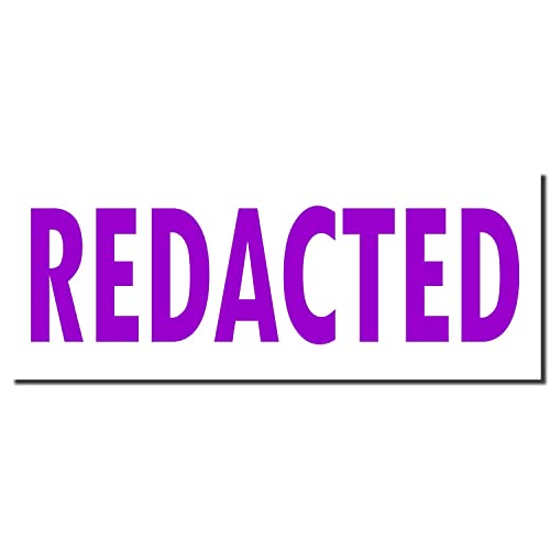 Large Pre-Inked Redacted Stamp with Purple Ink, Ideal for Environmental Lawyers, Paralegal Stamp, 7/8 x 2-1/4, Quality Redaction Tool for Legal Documents, Confidentiality Assured, Purple Ink