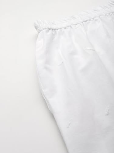 Image of feranoid White Chicken Embroidred Cotton Regular Fit Palazzo
