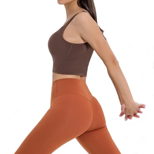 Image of Lemedy Women Sports Bra Longline Crop Tank Top Padded Workout Running Yoga