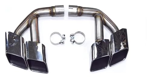 Tuyau d'échappement pour Q7 4M 3.0t Diesel embouts carrés quadruples argentés 2015-2019