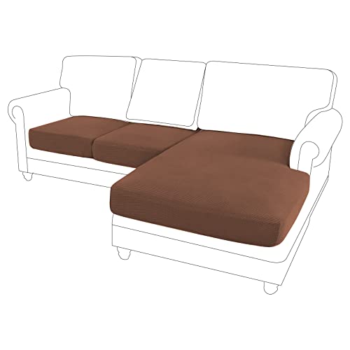 Foreate Sectional Couch Covers 3 Piece Sectional Couch Cover Sets - Stretch Sofa Cushion Covers For L Shape Sofa Furniture Protector Sets For Sofa Seat (2 Seater + 1 Chaise, Karak Stone) #TOP14