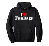 Weißer Textstil. Funbags Boobies \