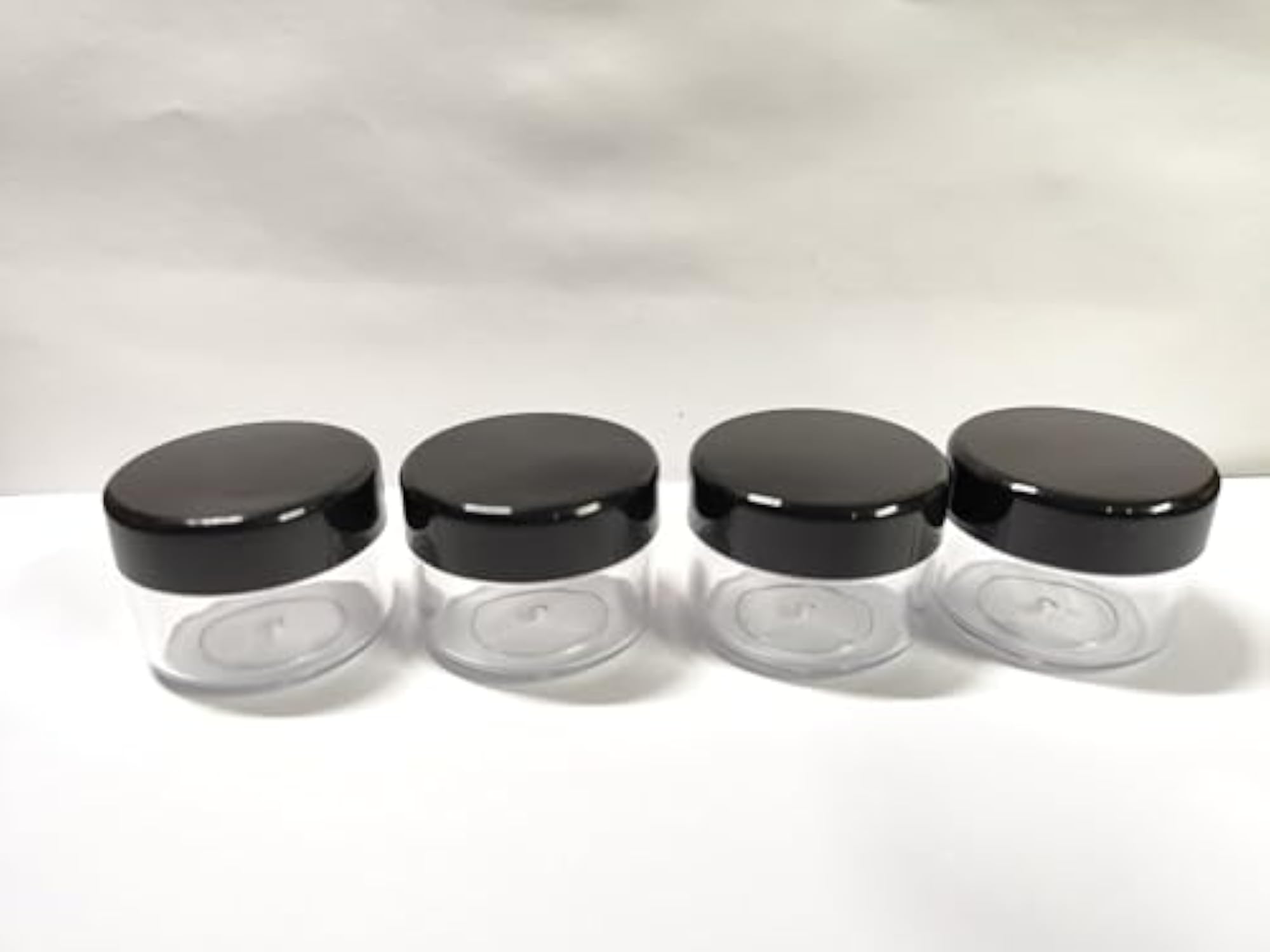 SHREE MAHA Empty Acrylic San Jar Transparent Cosmetic Container with Black Cap